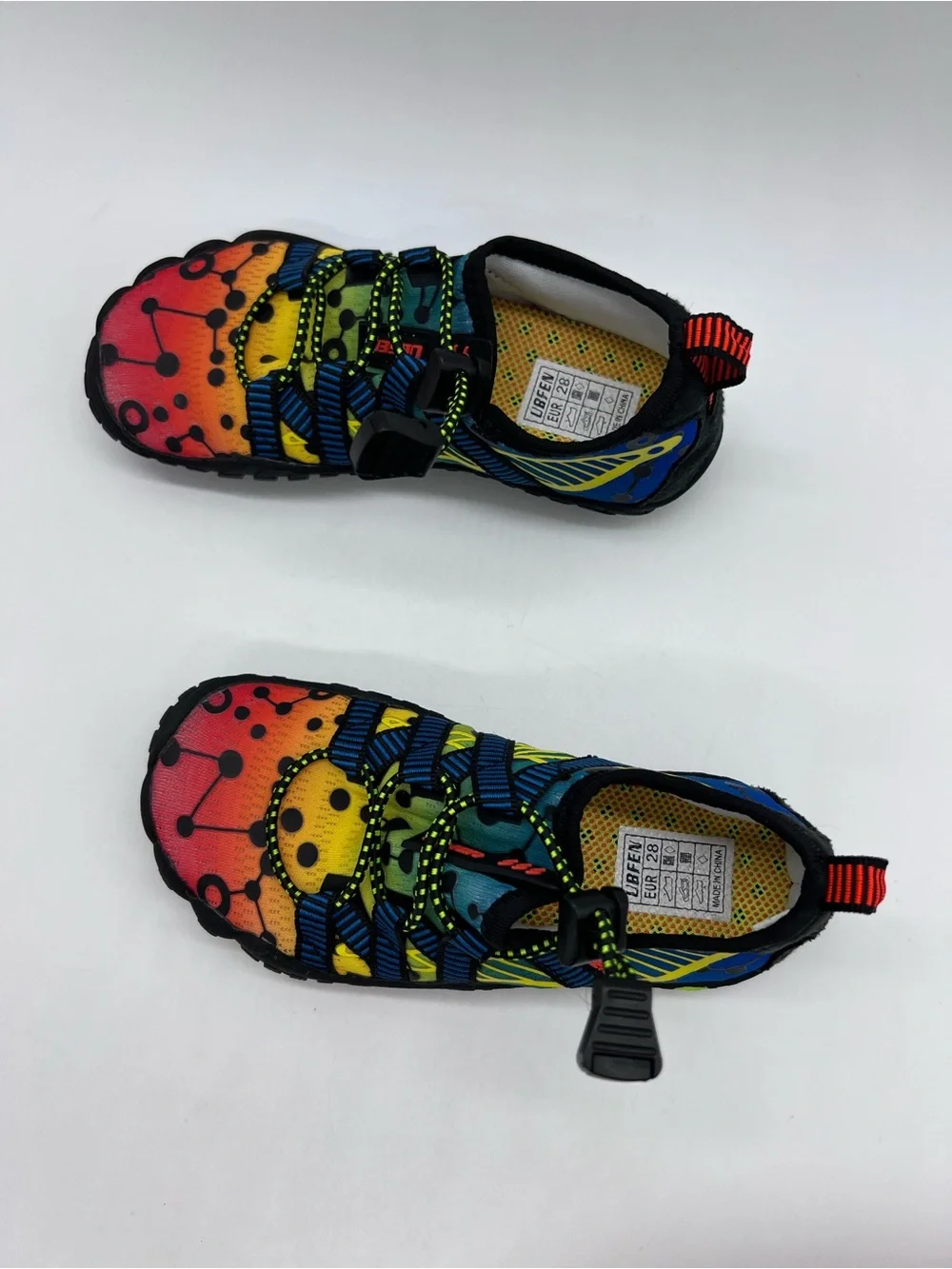 UBFEN Kids Unisex Slip On Quick Dry Multicolor Water Shoes Size 11